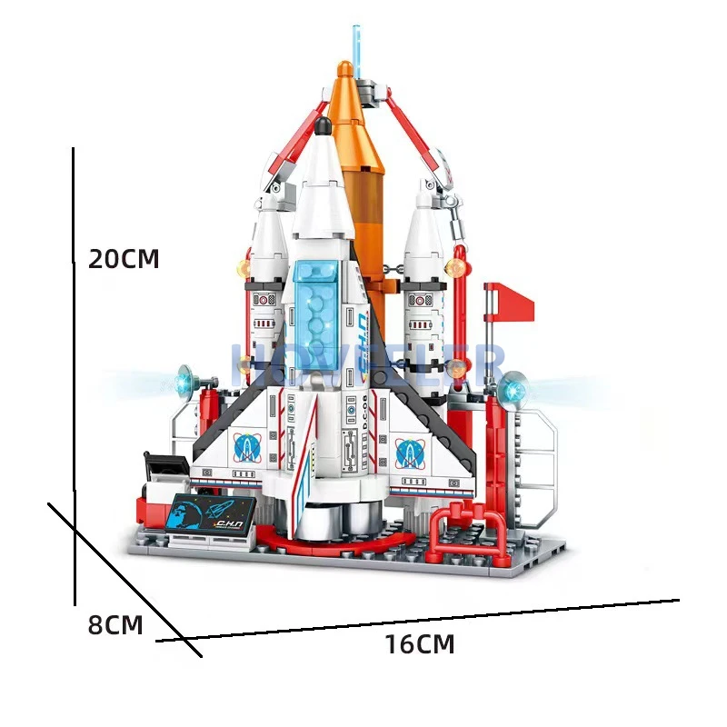 シティシャトル衛星ロケットビルディングブロック、スペースステーション、サターン宇宙飛行士フィギュア、男性レンガセット、男の子へのギフト