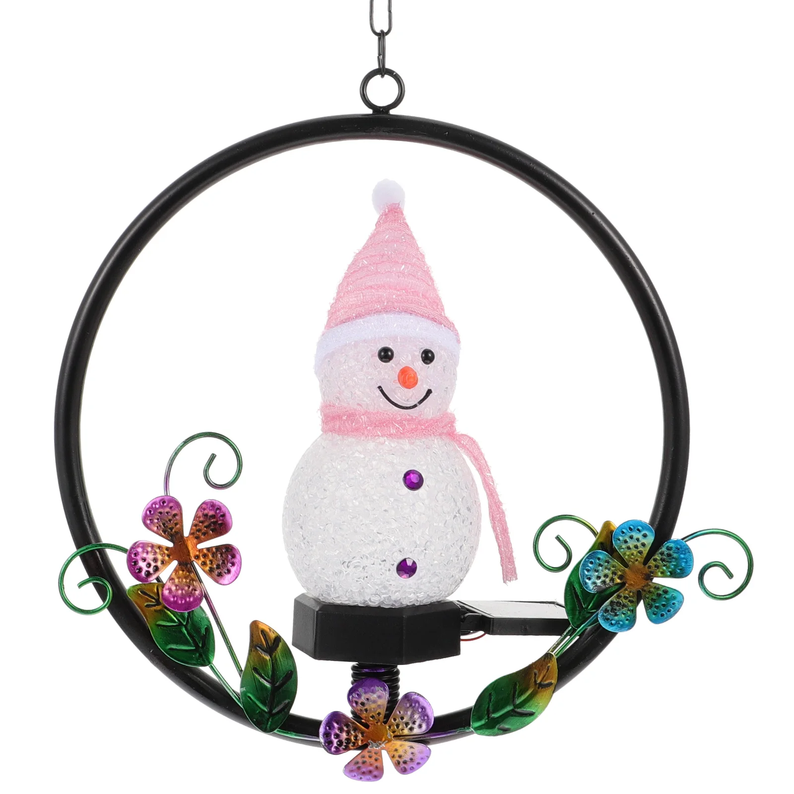 

Solar Snowman Hanging Lamp Iron Resin Garden Decoration Outdoor Light Yard nament Warm Atmosphere Creative Design Durable Gift