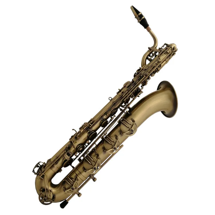 Customized Antique-style Bass Saxophone Musical Instrument for Music Performance