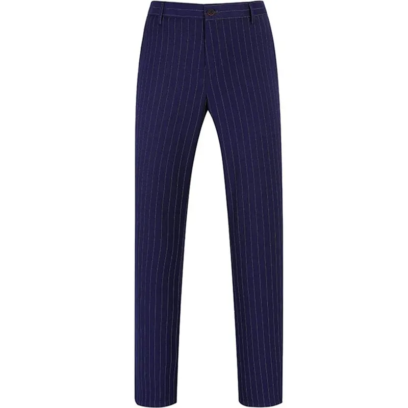 Mens 3 Piece Suit Formal Pinstripe Slim Fit Notched Lapel Dress Blazer Vest Trousers Set（Blazer+vest+Pants）