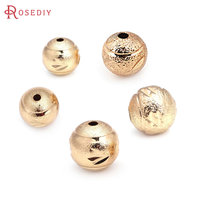 5MM 6MM 8MM 10MM High Quality 18K Gold Color Plated Brass Matte Spacer Beads Bracelet Beads High Quality Diy Jewelry Accessories