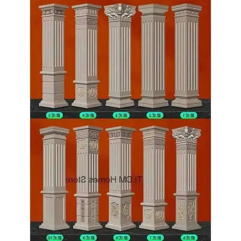 

Building Roman Column Mold Decorative for Villa Gate Roman Square Cement Column Square Thickened Mold Light Luxury Column Mold