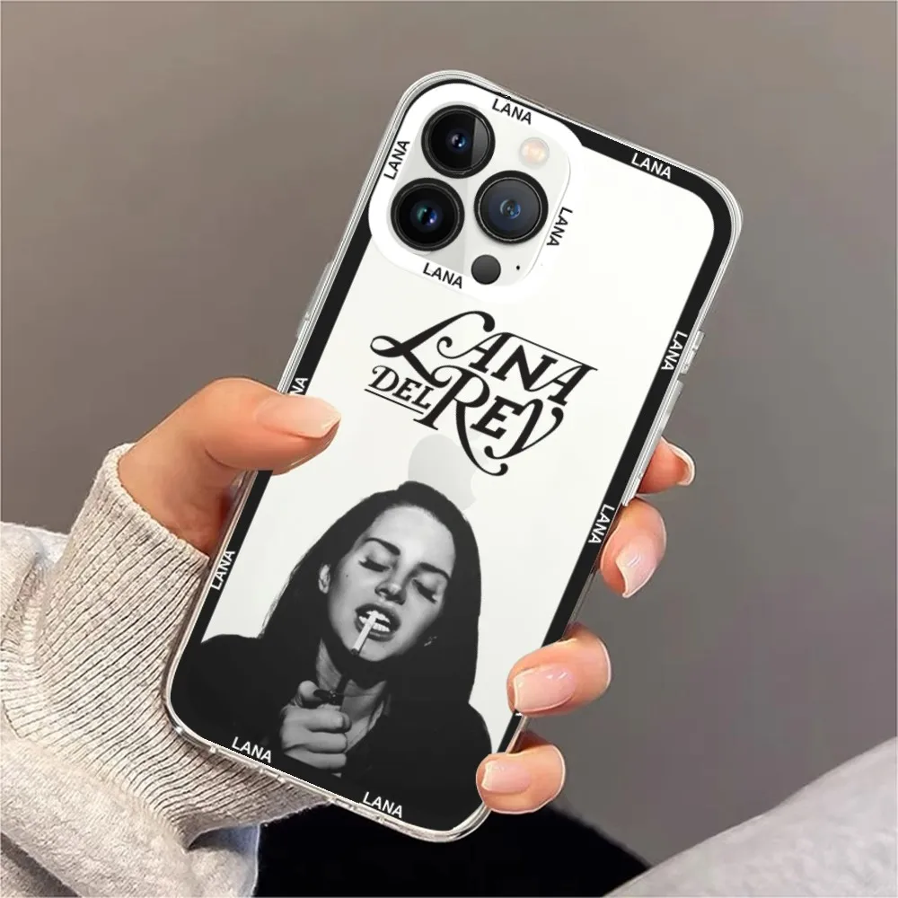 L-Lana Del Rey Singer Phone Case For iPhone 11 12 Mini 13 14 15 Pro Max Transparent Shell