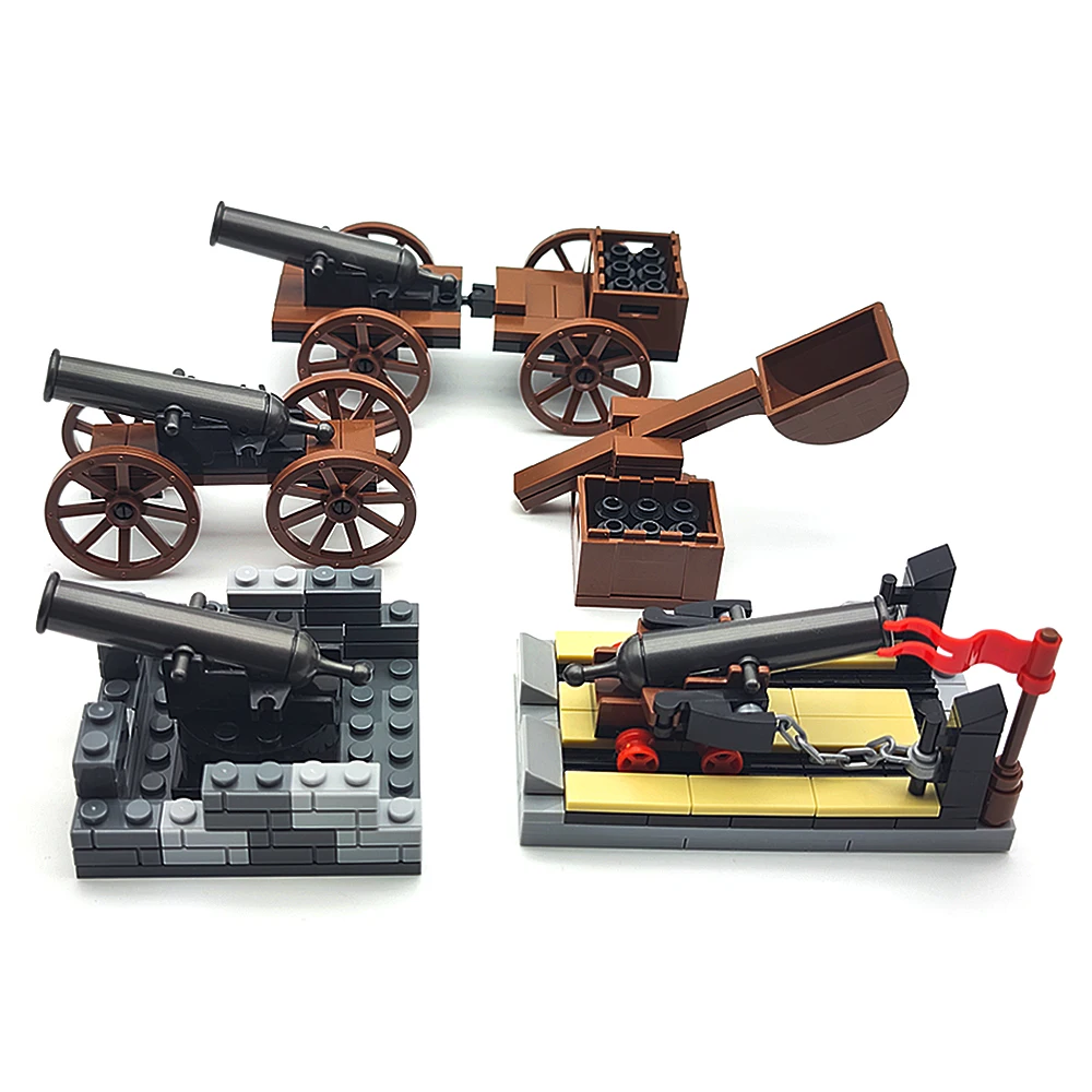 Medieval building blocks crossbow chariot cannon trebuchet castle siege weapon MOC retro equipment tools children's toys gift