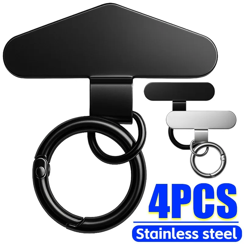 Patch de lanière de téléphone universel, anneau métallique, support Anti-chute pour IPhone 15 16 Pro Max Samsung S24 Xiaomi, Clips de sangle de lanière de téléphone