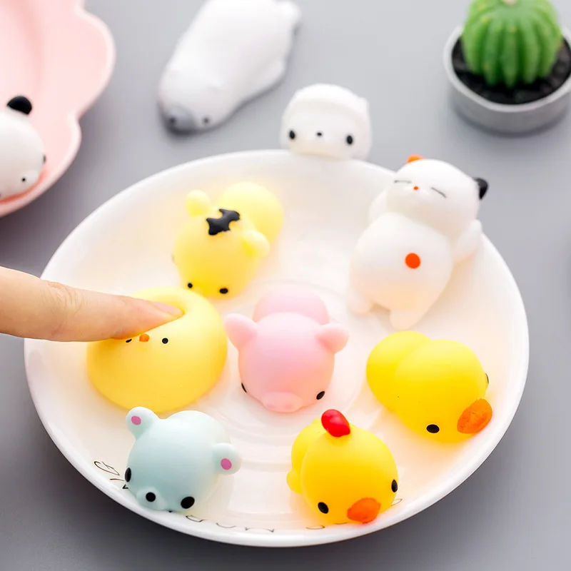 10PCS Kawaii Squishy Animal Toy Pack Squeeze Soft Dolls Antistress Figure Relief Stress For Children Adults Anxiety Toy