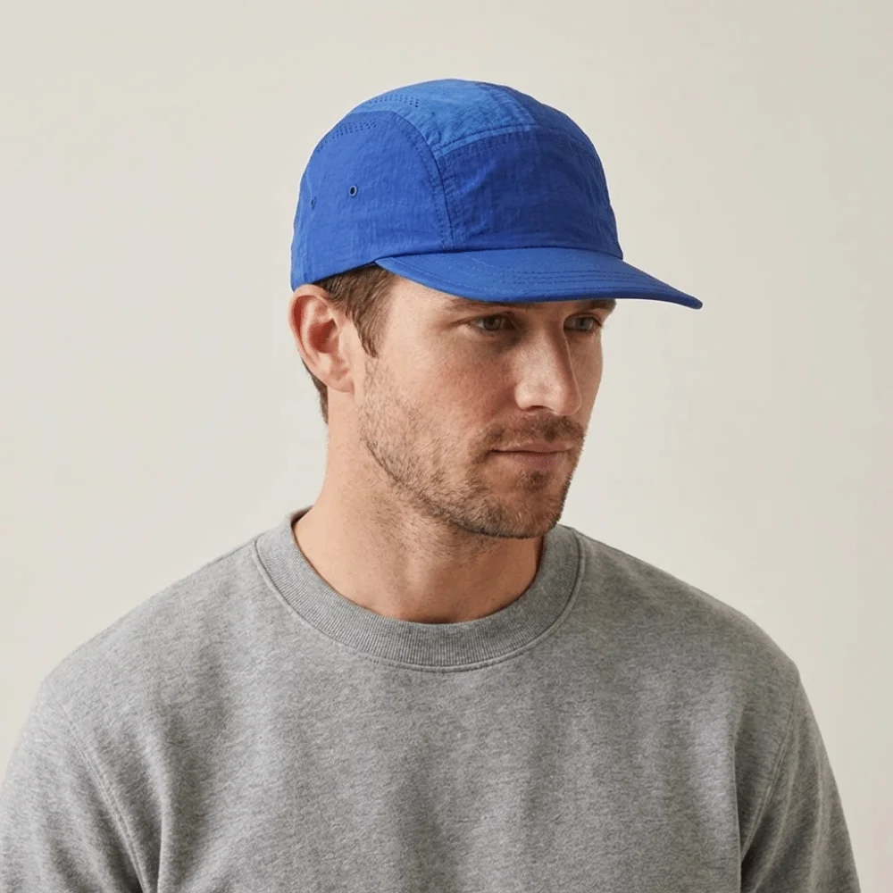 Einfarbige Baseballkappe mit flachem Schirm, schnelltrocknend, atmungsaktive Herren-Sommermütze im koreanischen Stil, Outdoor-Schirmmütze – Detail 10