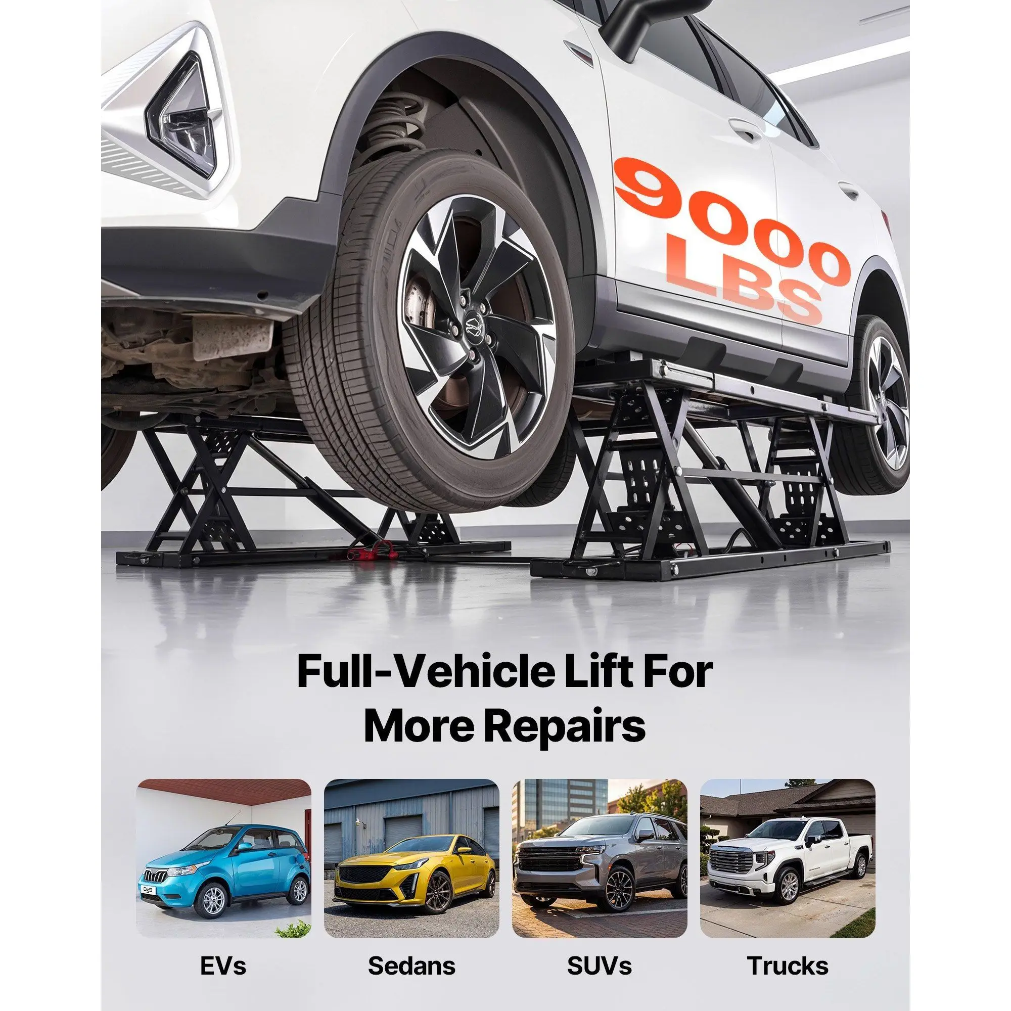 Heavy Duty Steel Truck Lift 9000 Lbs Capacity Portable Car Lift 28\