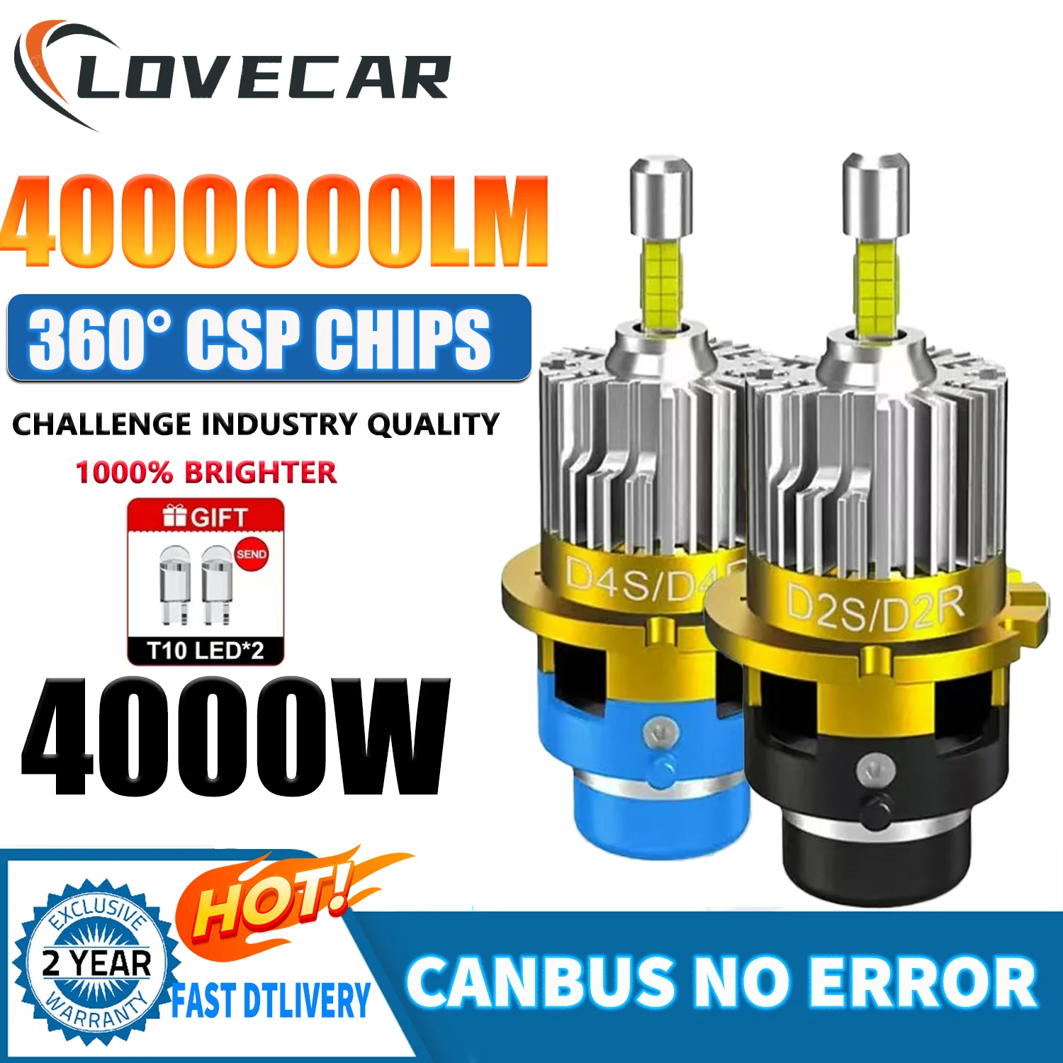 

LOVECAR LED 360 Led D1S D3S D2S D4S D2R D4R HID Conversion Brighter Car Lamp 6000K Auto Lights Fog Lamp Headlamp Accessories