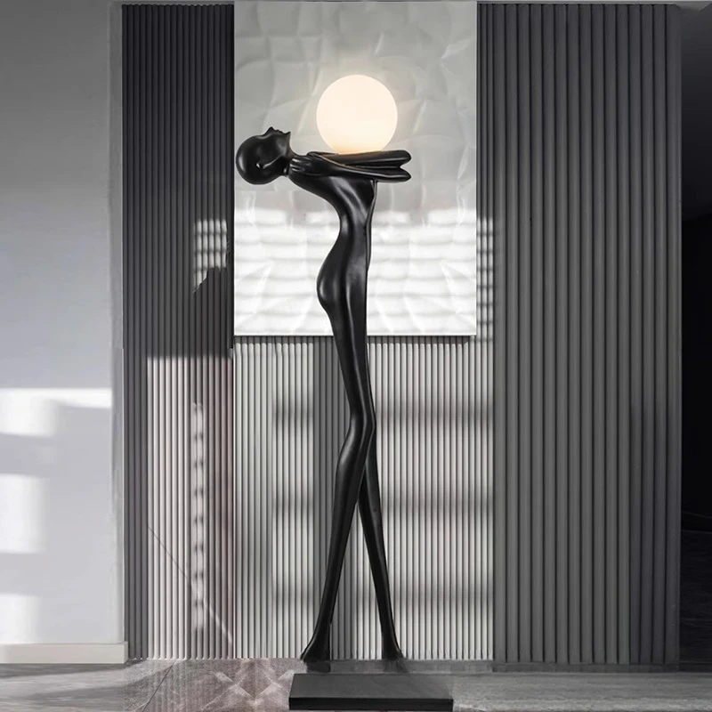 

Living Room Hotel Lobby Decorative Creative Art Figure Sculpture Like Floor Lamp Ornament