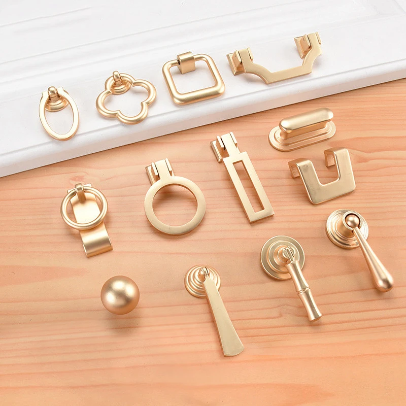 Vintage Gold Cabinet Pulls Zinc Alloy European Furniture Handle Kitchen Cupboard Handle Drawer Knobs Hardware