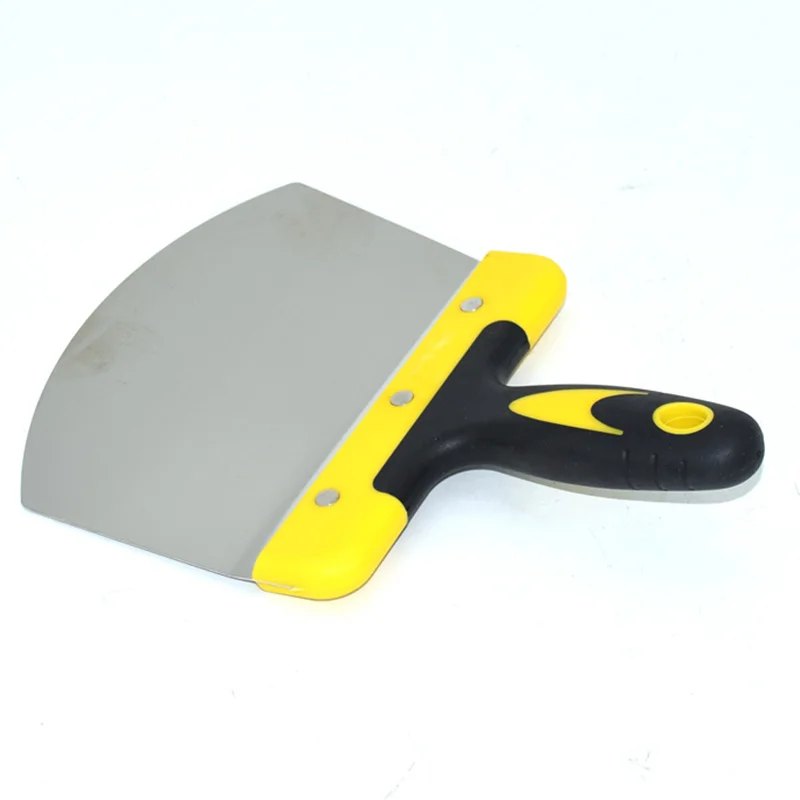 Arc Shaped Scraper 17cm Stainless Steel Scraper 18cm Plastic Spatula Ergonomic Tool for Construction Cement Plaster Putty Knife