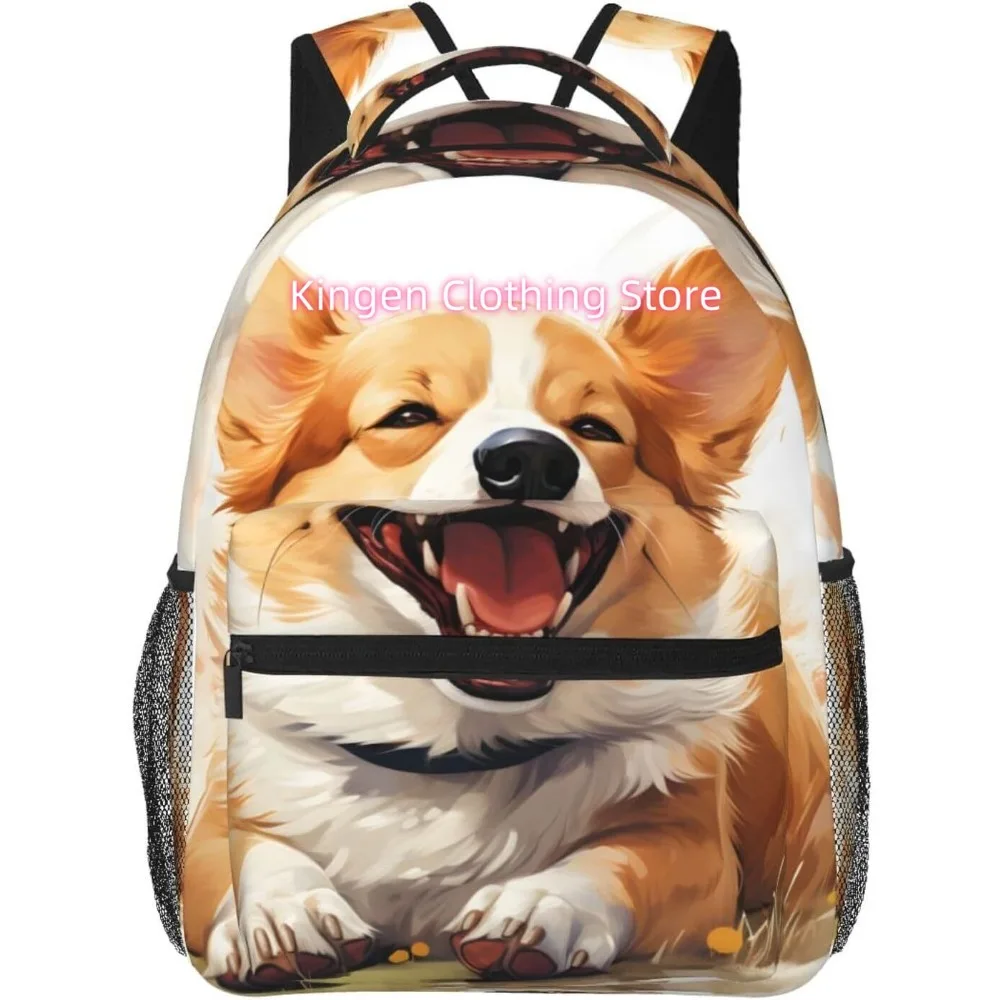 Uroczy plecak na laptopa z psem rasy Corgi, lekki, uniwersalny plecak podróżny na co dzień, plecak unisex do szkoły dla mężczyzn i kobiet.