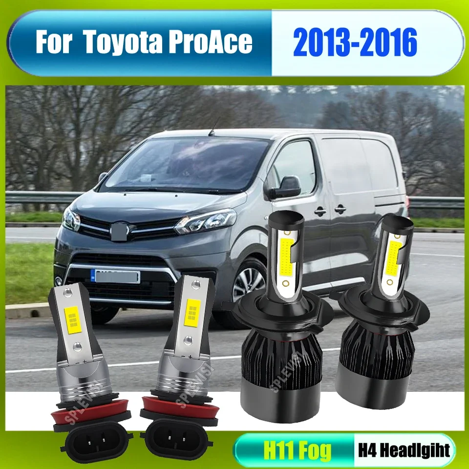 H4 H11 White LED Headlight Fog Light Bulbs -Weather-Resistant Reliable All-Season Use For Toyota ProAce 2013 2014 2015 2016