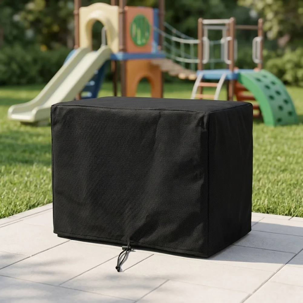 Black 210D Oxford Cover for Childrens Outdoor Mud Kitchen Weatherproof All Year Round 102x36x94cm 115x39x110cm