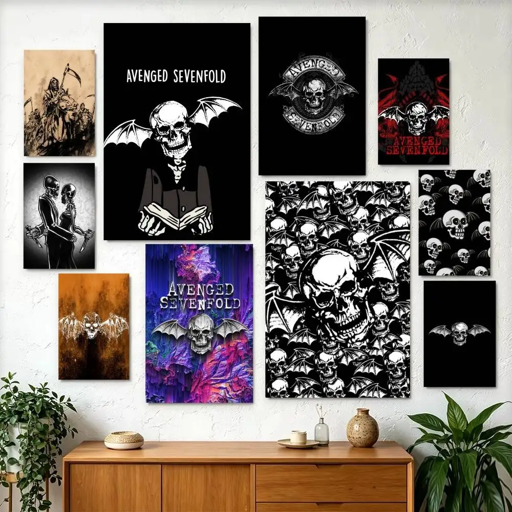 A-Avenged S-Sevenfold  Poster Perfect Space Sticker Self Adhesive for Office Home Theater Wall Art Decor Fancy Gift