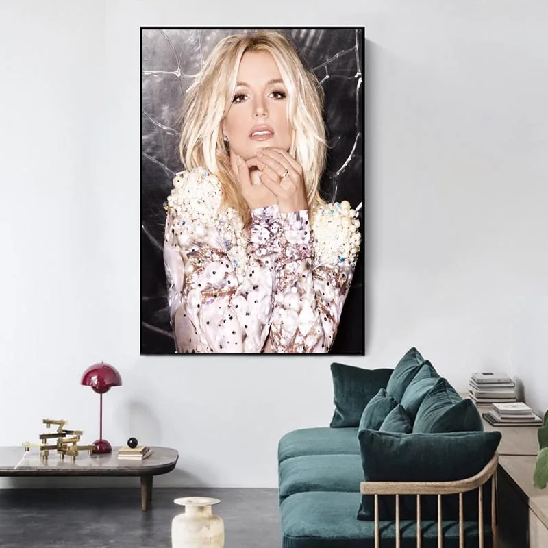 Britney Spears Poster Wall For Living Room Art Poster Decoration Satin Fabric Bright Colors No Frame Morden Print Wall