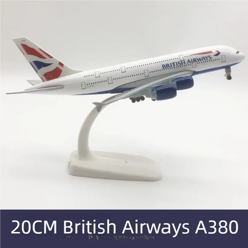 

20cm British Airways A380 Model Planes Metal 1/300 Scale Aircraft Toy Planes Aviation Model Souvenir For Birthday Gift With Base