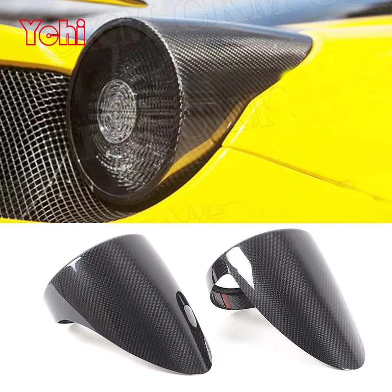 

For Ferrari 458 2011-2016 Real Carbon Fiber Rear Boot Light Cap Covers Taillight Lamp Trim Caps Car Styling