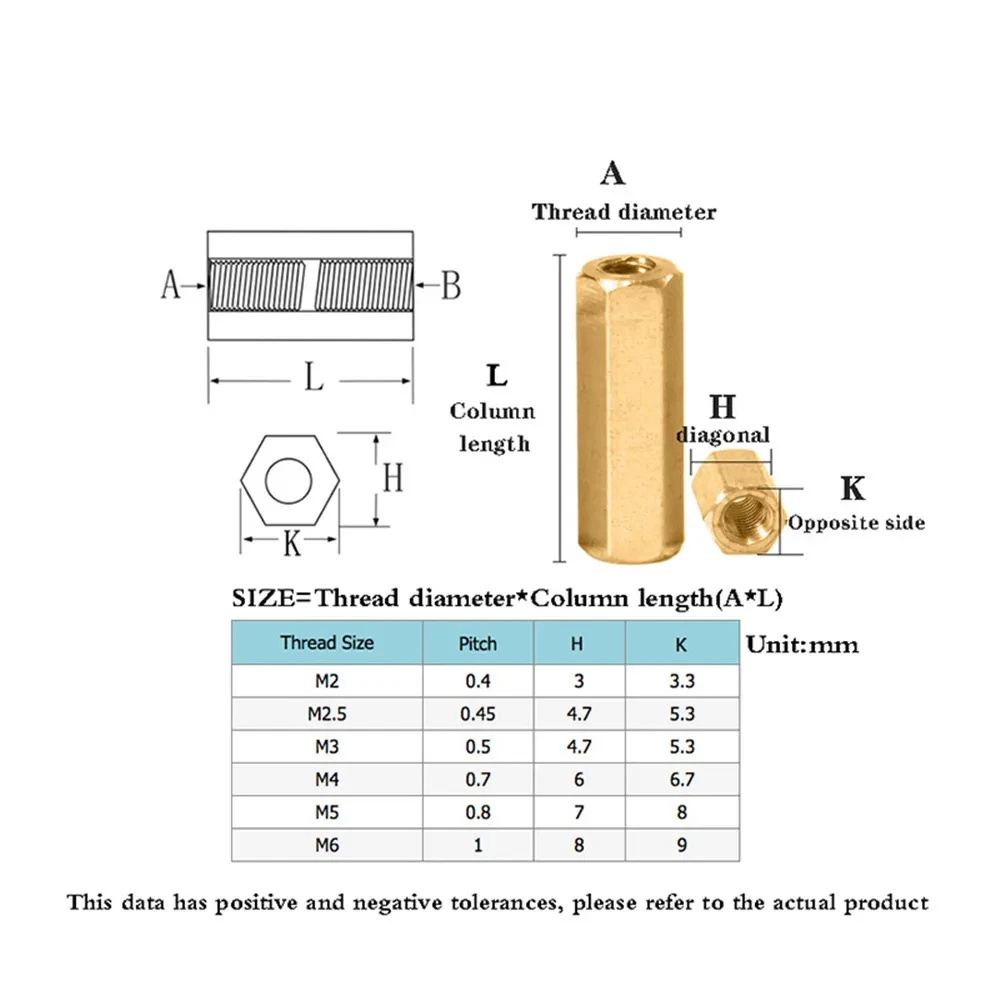M2 M2.5 M3 M4 M5 Brass Hex Male Female Standoff Pillar Stud Mount Spacer Hexagon PCB Motherboard Hollow Bolt Screw image 2