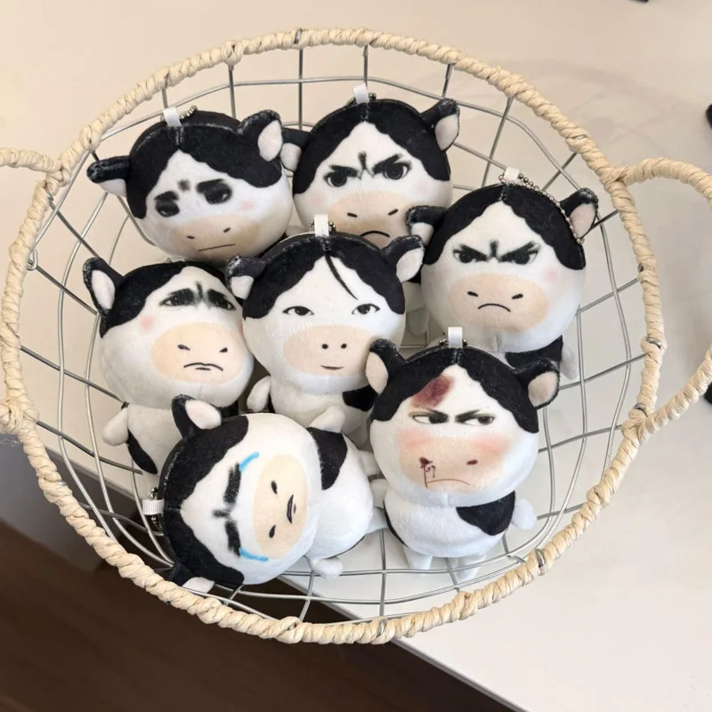 

Новая плюшевая игрушка-корова в стиле абстрактных эмодзи, подвеска, 10 см, мультяшная мягкая кукла для детей