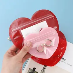 20PCS Baking Packaging Jewelry Self Sealing Bag, Party Supplies Heart Shaped Love Sealing Bag Wedding Decoration