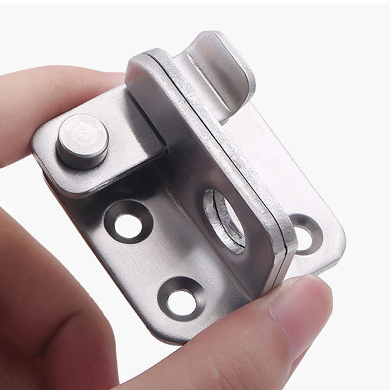 

Stainless Steel Locking Latch for Cabinet Wardrobe Security with Lock and Anti-theft Bolt for Bathroom Doors