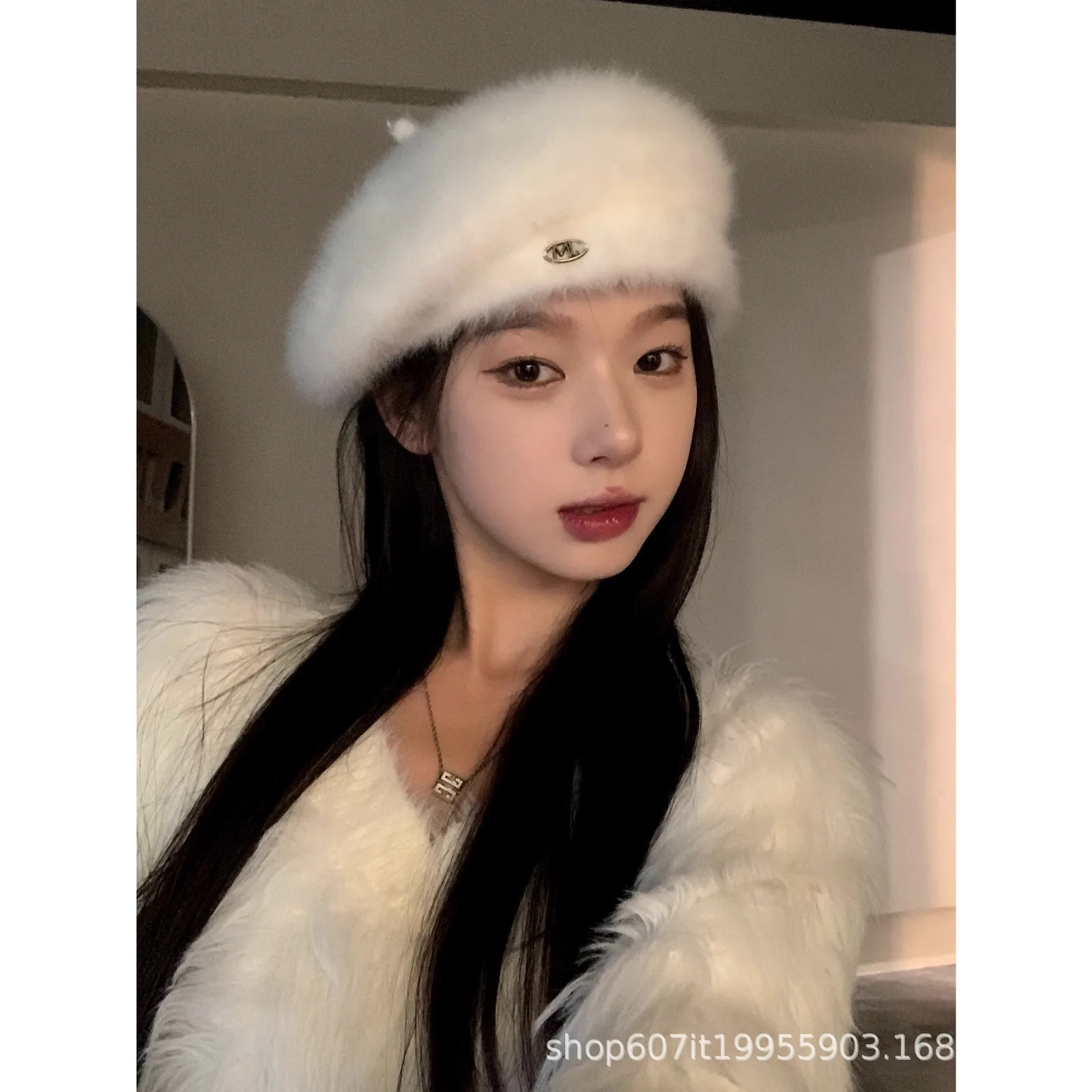 New Rabbit Fur Beret - Vintage Painter Hat for Women, Luxury Classic Winter Cap, Internet Famous Style