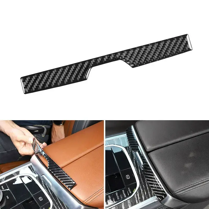 Soft Carbon Fiber Car Accessories Center Armrest Box Switch Panel Trim For BMW 8 Series G14 G15 G16 2019 2020 2021 2022 2023