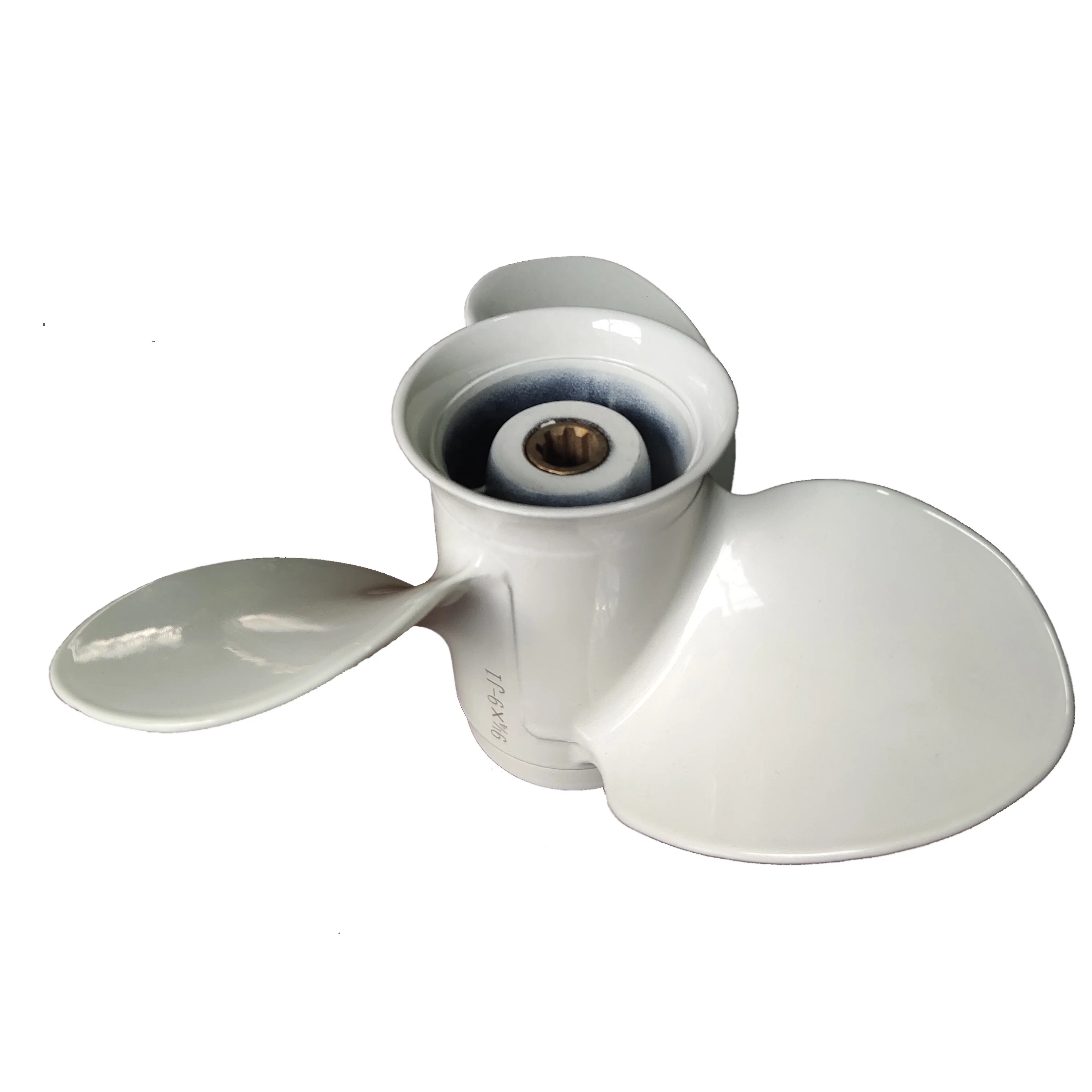 WOTAIQI White Powder Coated Boat Outboard Propeller 9-1/4*10-J1 3 Blades 63V-45952-10-EL Replacement Propeller for  Boat