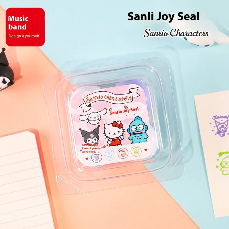 5/10pcs Sanrio Genuine Kuromi Hellokitty Cartoon Pattern Egg Appearance Hand Account Seal Teacher Reward Stationery Wholesale