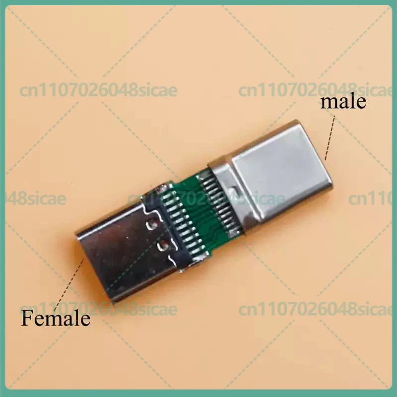 10-50pcs For USB-C Type-C Female to Male Extension PCB Board 25.6mm USB 3.1 Full Pin