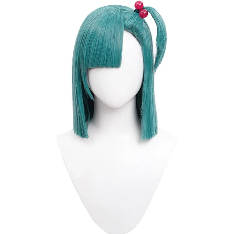 Bulma Cosplay Wig Women Blue Green Short Hair Anime Cosplay Wigs Heat Resistant Synthetic Hair Wig Cap And Hair Band