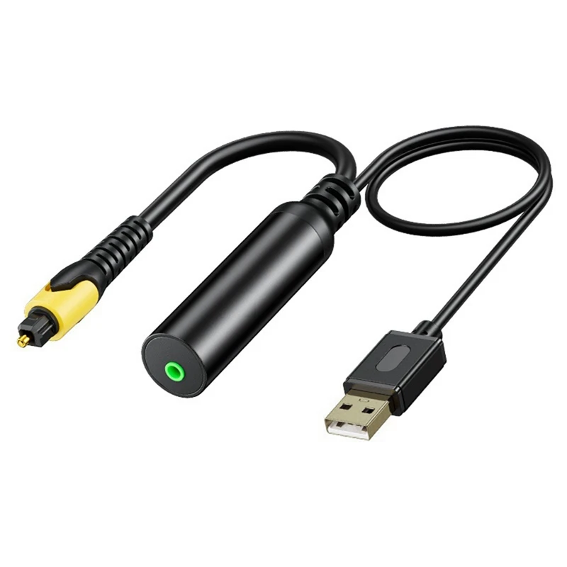 USB Digital Fiber Optical Audio Cable Square Port SPDIF To 3.5Mm Audio Converter For Connection To Audio Amplifier