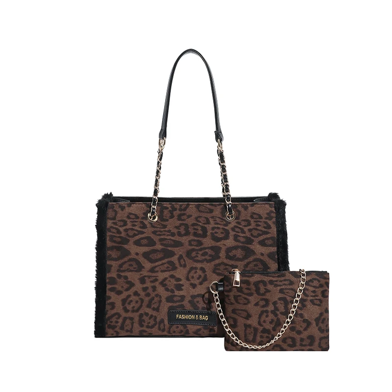 

Casual Women PU Leather Handbags Tote Bags Fashion Ladies Leopard Shoulder Messenger Bags for Women Chain Zipper Shopping Bag