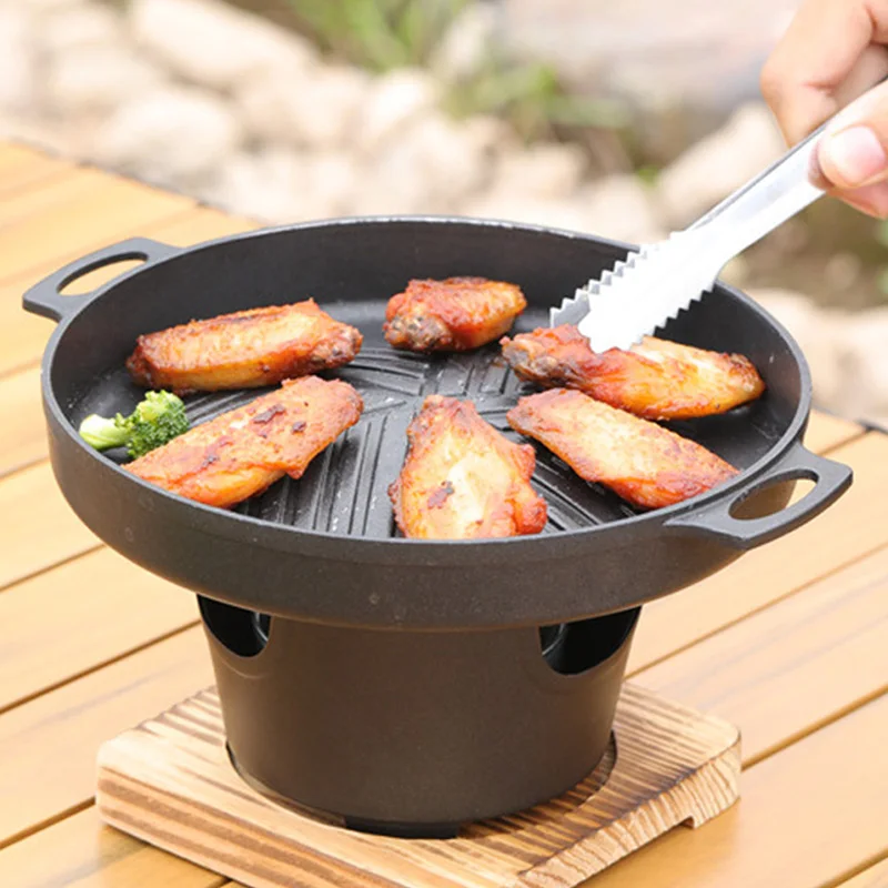 

One person eating barbecue oven mini smokeless portable outdoor non stick pot small