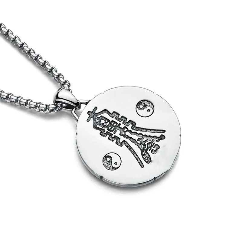 Ethnic Style Heaven And Earth Eight Trigrams Necklace Men Jewelry Vintage Taoism Ward Off Evil Amulet Pendant Male Jewelry