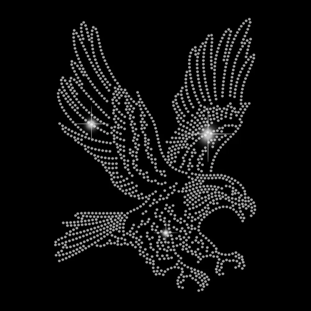 Eagle Iron on Rhinestones Heat Transfer Decal Party Kids’ T-Shirt Crystal Heat Transfer Hot Fix Stickers Bling Crystal Iron