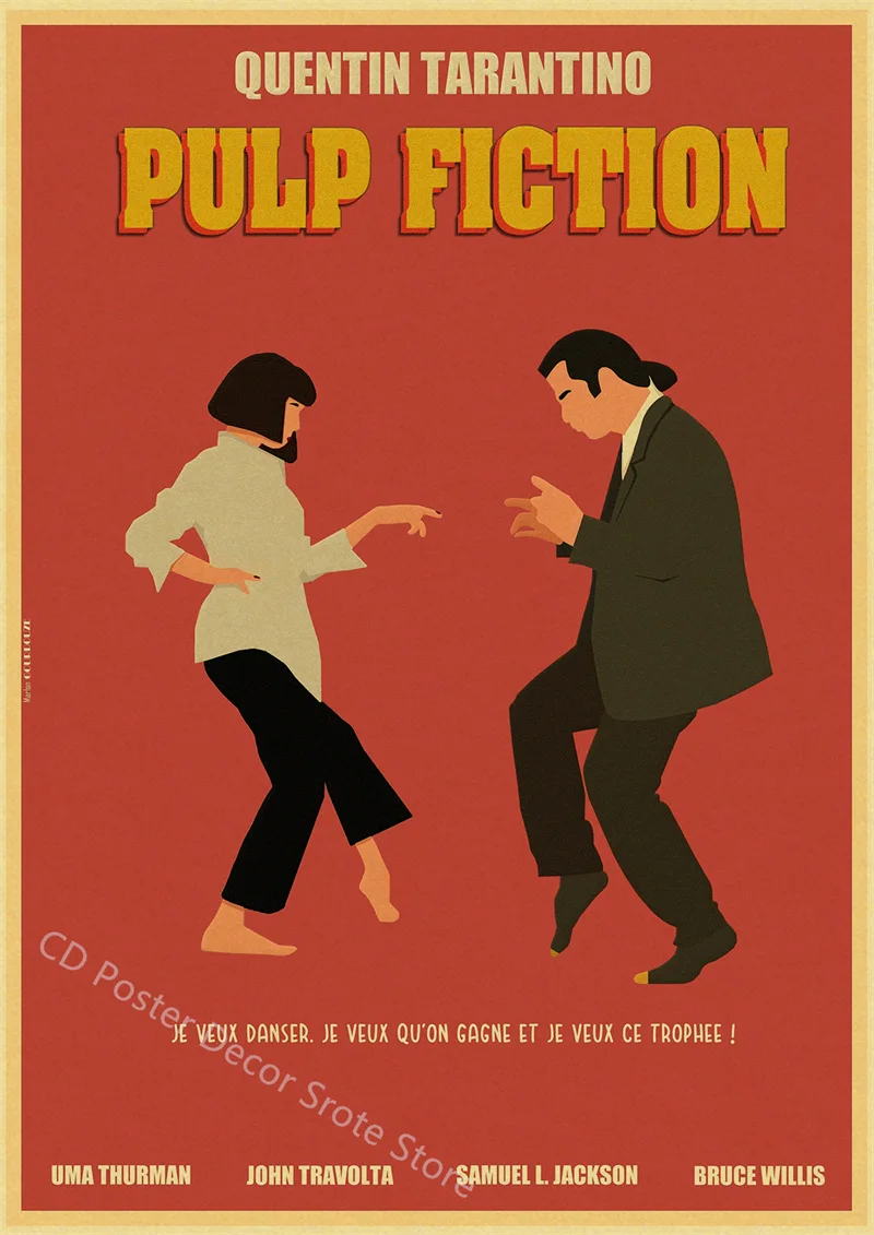 Targa In Latta Pulp Fiction Poster II 20x30 Cm - Vintage Metallico Per Decorazione Parete Bar, Camera, Ufficio