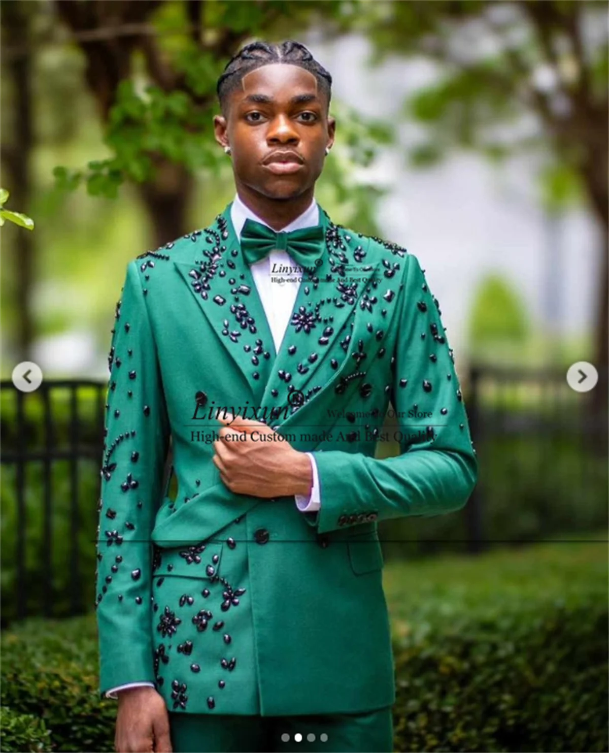 

Sparkly Crystal Gem Beaded Wedding Groom Tuxedo Customized Men Suit With Belt traje de hombre elegante 2 Piece Sets Party Blazer