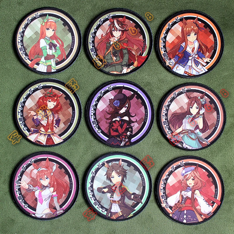 Pretty Derby Prints Patches Anime Game Figure Nice Nature Silence Suzuka Mihono Bourbon Manhattan Cafe Round Tactical Badges