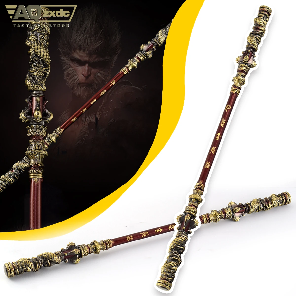 Black Myth: Goku Model Weapon Ruyi Gold Rod 13.78 in (35 cm) Alloy Club Model Miniature Son Goku Goods Black Mythology Model Toy