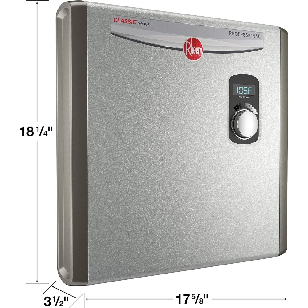 RTEX-24 전기 탱크리스 온수기, 회색, 24kW, 240V