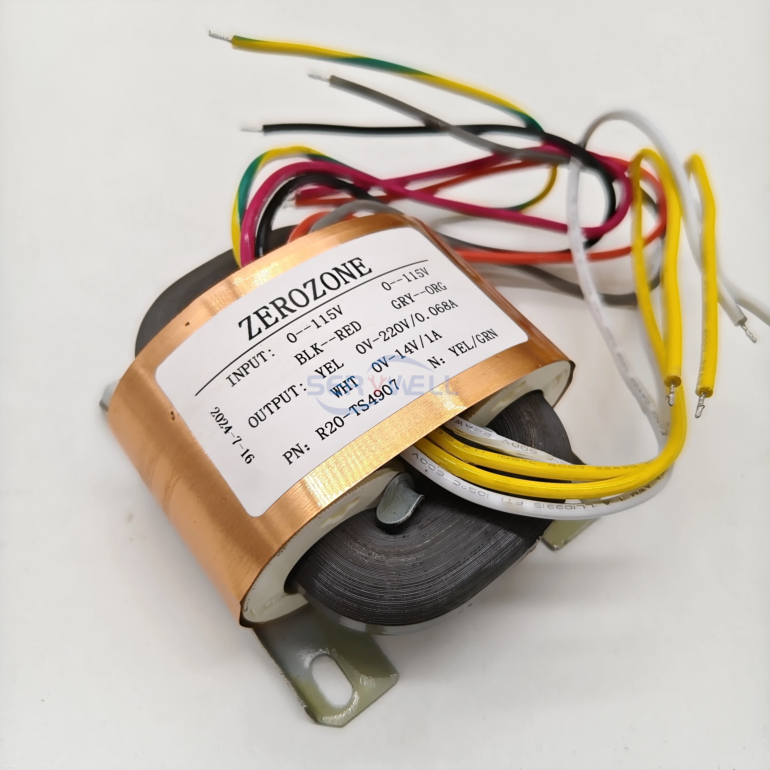 ZERO-ZONE 30VA 30W R-core to PRT Transformer Input 0-115Vx2 or 230V Output 220V 0.068A 14V 1A