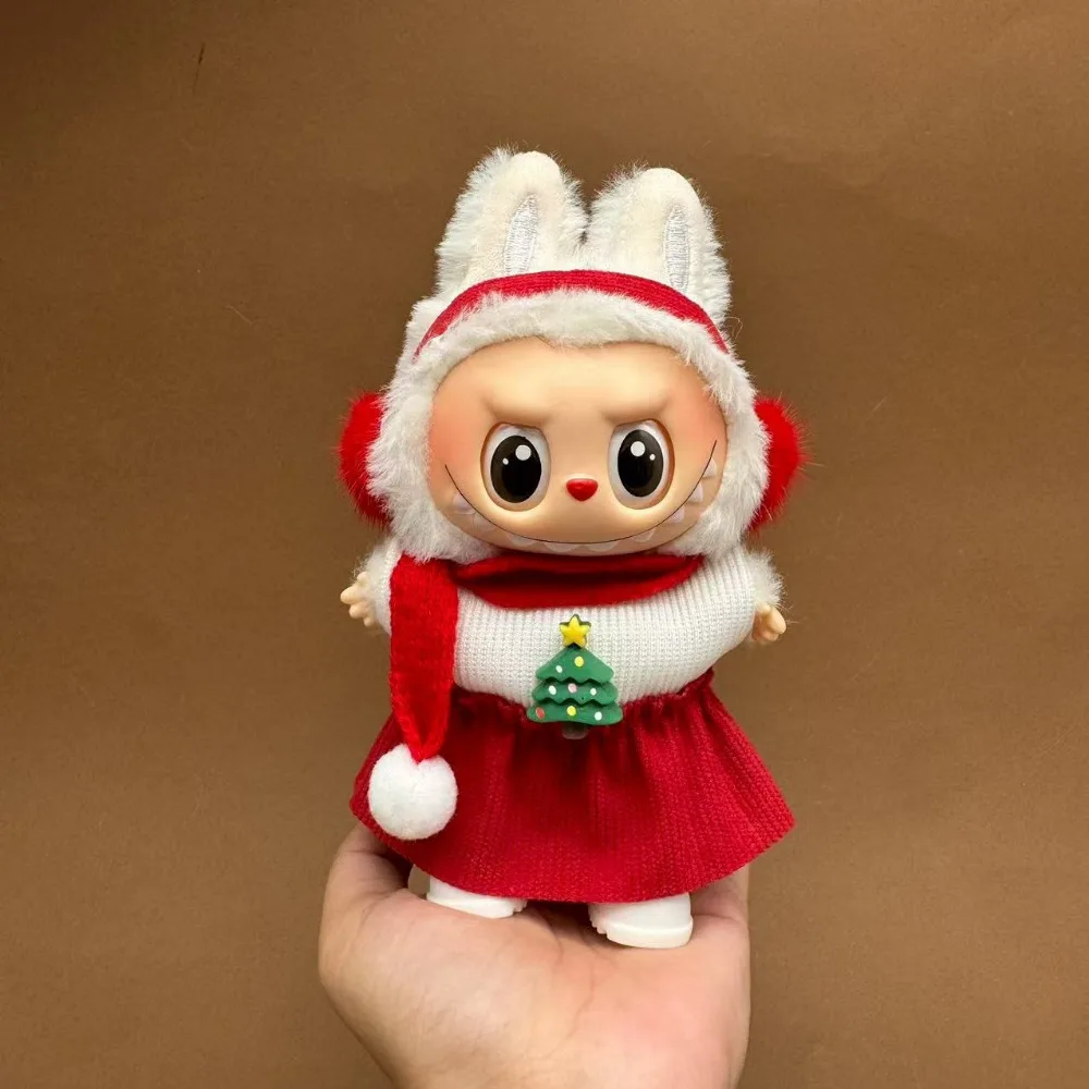 

17 см милая мини-плюшевая кукла, одежда, аксессуары для корейки Kpop Exo Labubu Idol, рождественский вязаный свитер, подарок для детей