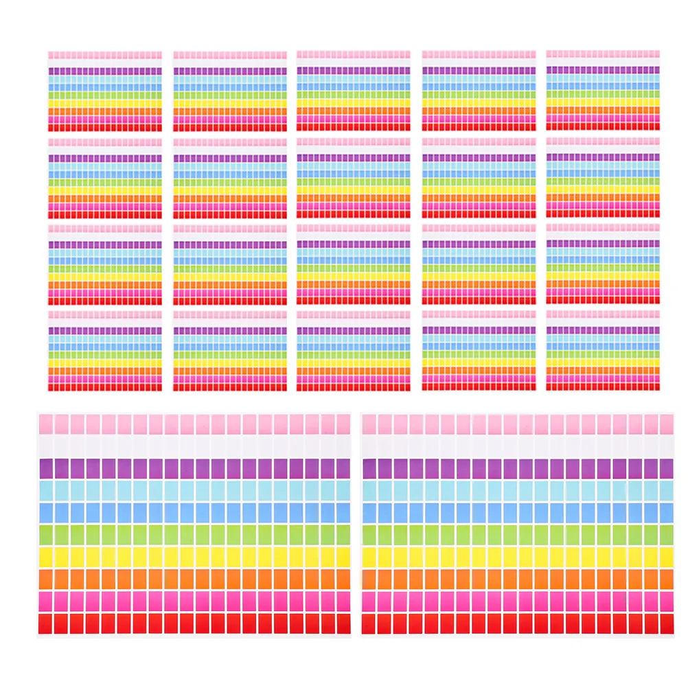 

25Sheet Rectangular Color Coding Labels Stickers Self-Adhesive Colored Tags for Office School Art Crafts Inventory File