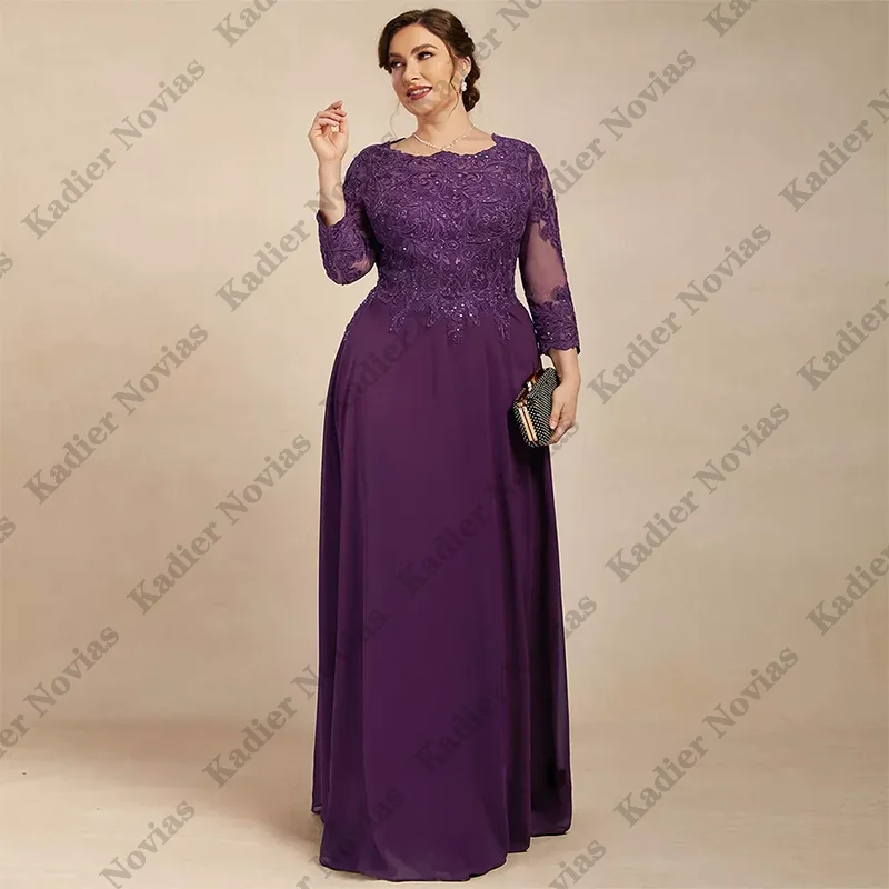 

Long Sleeves Plus Size Dresses for Mother of the Bride Vestido Madre Del Novia Customized Dress Woman Elegant Party Wedding