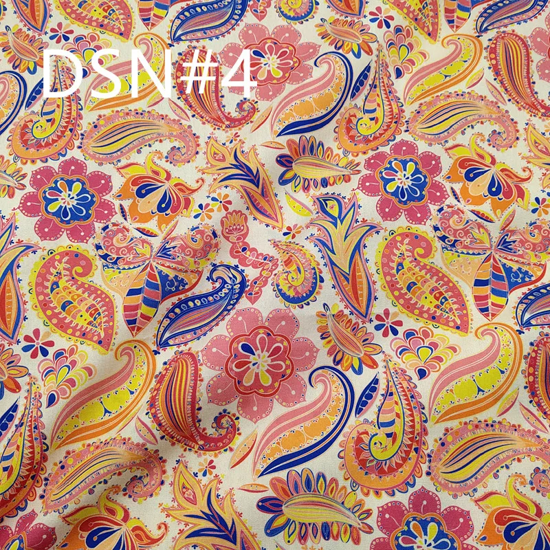 Old Style Bohemia Paisley Designed Fabric 100%Cotton Poplin 120GSM Printed Sewing Quilting DIY Material Textile