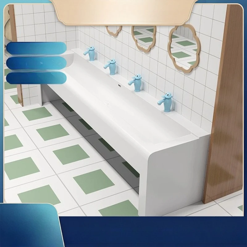 Installation-free integrated floor basin acrylic artificial stone sink Nursery school bathroom