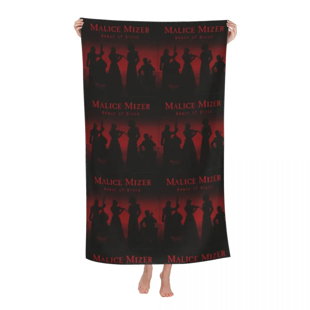 

Custom Malice Mizer Japanese Rock Band Beach Towel Soft Linen Microfiber Bathroom Towels